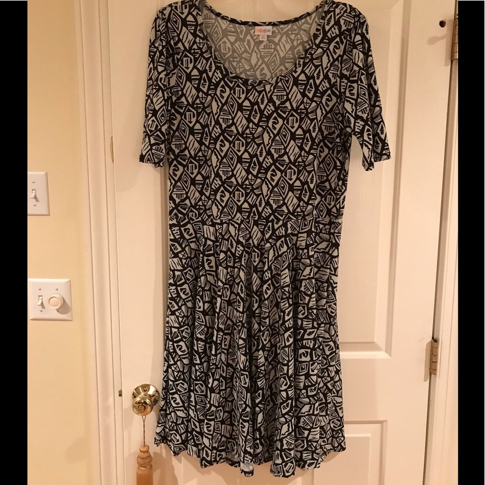 Geometric Black and Cream Dress